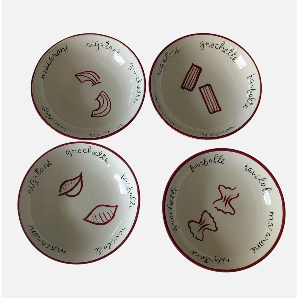 The Main Ingredients Pasta Bowls Set of 4 7.875" Italian Stoneware